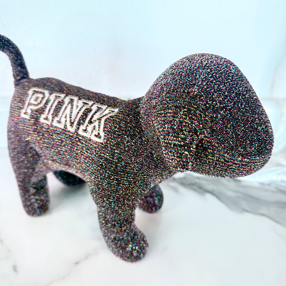 Pink iridescent bling Large stuffed puppy